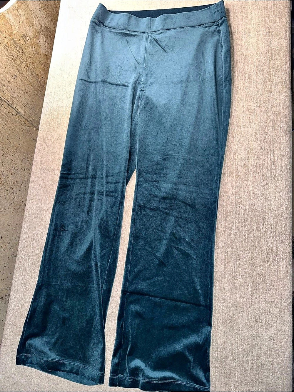 Juicy Couture Velour Rhinestone Logo Flare Pants Teal M NWT Y2K